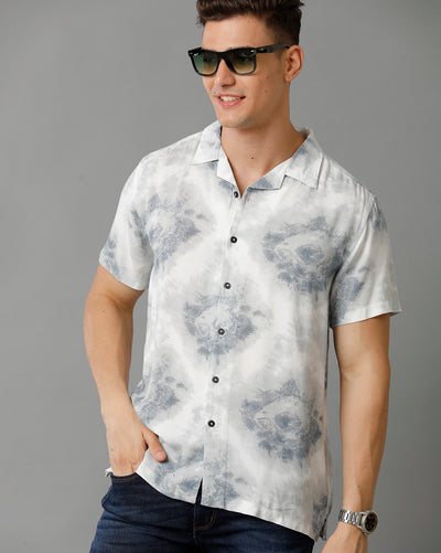 Abstract Print off white Shirt 