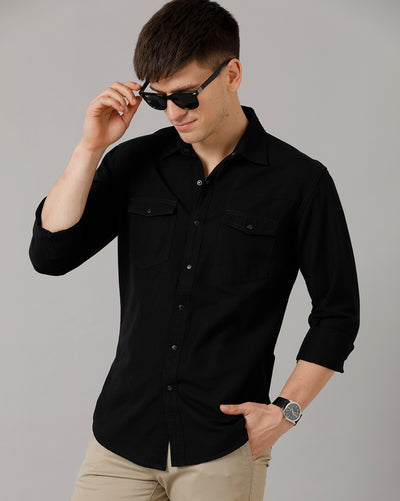 Black casual shirt mens